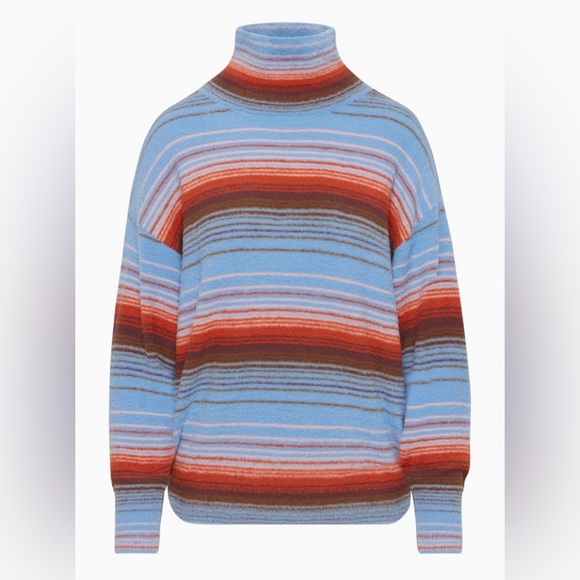 Aritzia Wilfred Free Striped Hush Knit Turtleneck Sweater - Picture 3 of 7